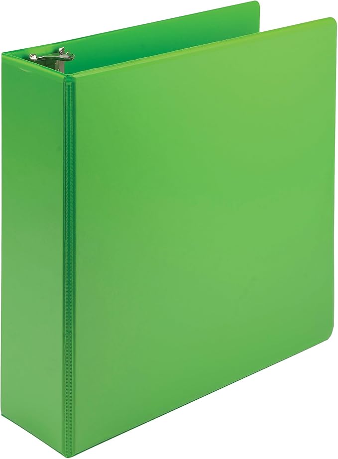 Samsill Plant-Based 3 Inch Durable Round Ring, Made in USA, View Binder, Eco-Friendly, USDA Certified Biobased, Single, Bright Green