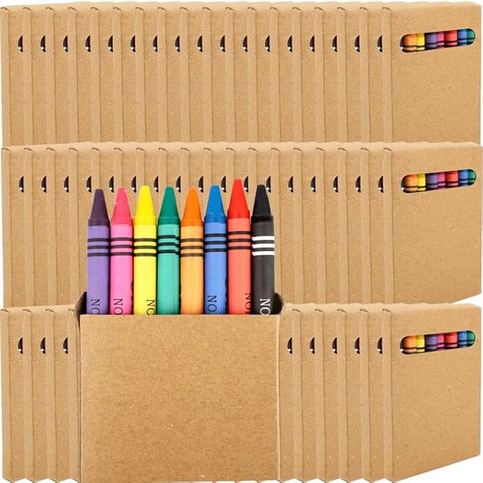 54 Pack Color Crayons Bulk Mini Crayon Boxes Wrapped Wax Crayons Pack Kids Classroom Art Craft School Student Teacher Party Supplies Birthdays Gifts