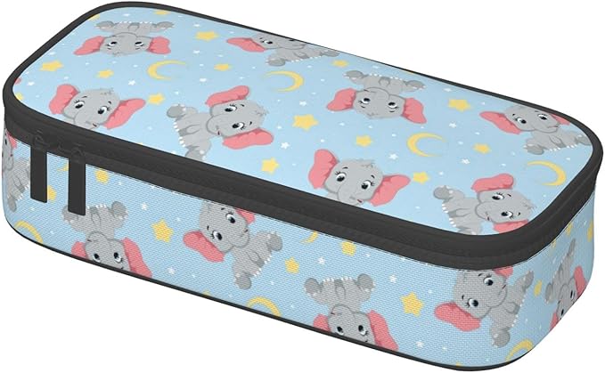 Cute Baby Elephant Large Pencil Case With Zipper Compartments Stationery Pencil Bag For Kids Teens Students School Supplies