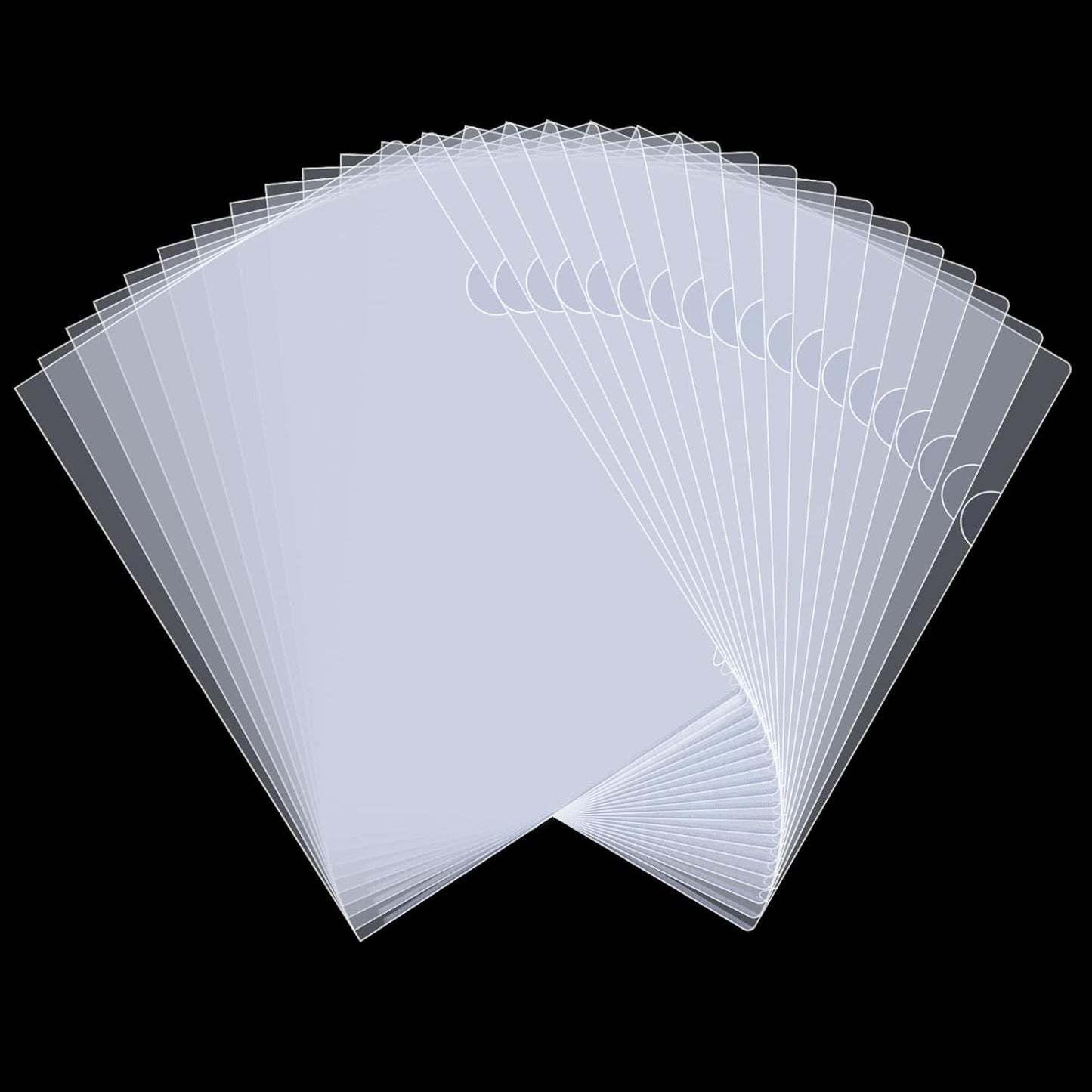 40PCS Plastic Clear Document Folders,L-Type Transparent Folder Project Pockets for A4/ Letter Size,18C (1.8mm) Thick