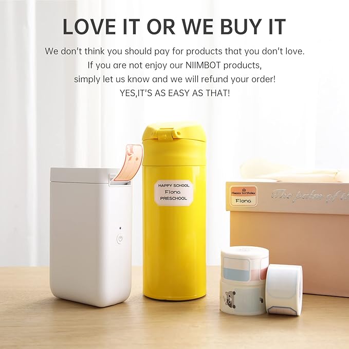 NIIMBOT Label Maker Machine D101 Label Printer Portable Wireless Connection Multiple Templates Available for Phone Easy to Use Office Home Organization USB Rechargeable