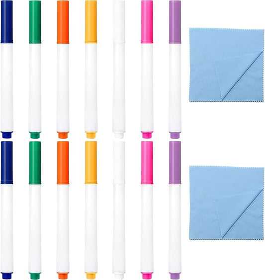 14 Pcs 4.1 Inch 7 Colors Mini Neon Dry Erase Markers, Acrylic Board Color Neon Markers Pens for LED Drawing Message Writing Note Board with Colors