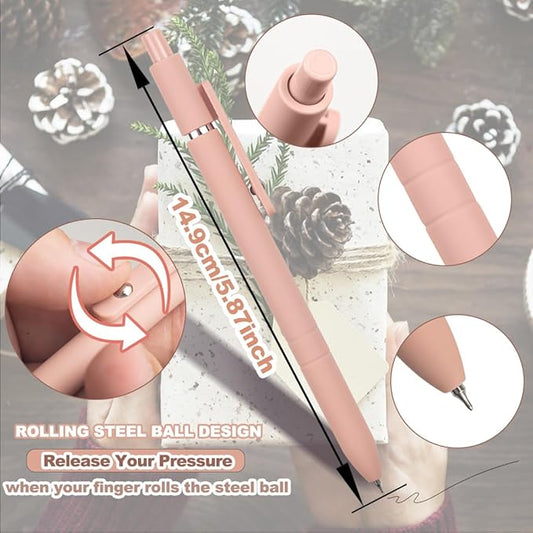 ELANE 6 Pcs Colorful Gel Pens,0.5mm Fine Point Quick Dry Black Ink Pen for Journaling Note Taking Writing, High-End Series Pens for Gifts for Doctor Nurse Teacher Students (Morandi-6PCS)