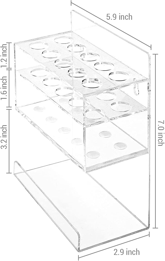 MyGift Dry Erase Marker Holder 10 Slots Whiteboard Marker Holder For Wall Dry Erase Eraser Holder Wall Mount Clear