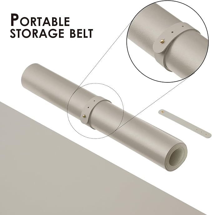 HOMIEAZICOZI Leather Desk Mat - Non-Slip PU Pad for Office and Home Organization Accessories Ideal Large Mouse Mats on Top of Desks (Light Gray,31.5''x 15.7'') (DPD-LGr-M)