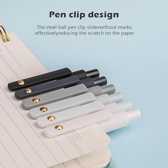 Ddaowanx Gel Pens, 0.7mm Quick Dry Black Ink,Fine Point Smooth Writing Pens,Office School Supplies,Gifts for Women Man(6Pcs Black White Gray, Black)