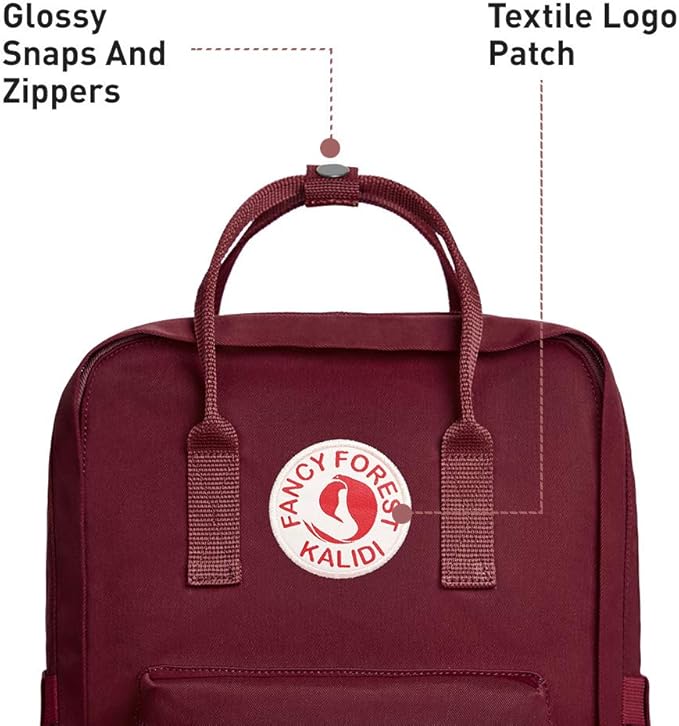 KALIDI Casual Laptop Backpack 15 Inches Classic Camping Rucksack Travel Outdoor Square Daypack College Hiking Gym Bag, Burgundy