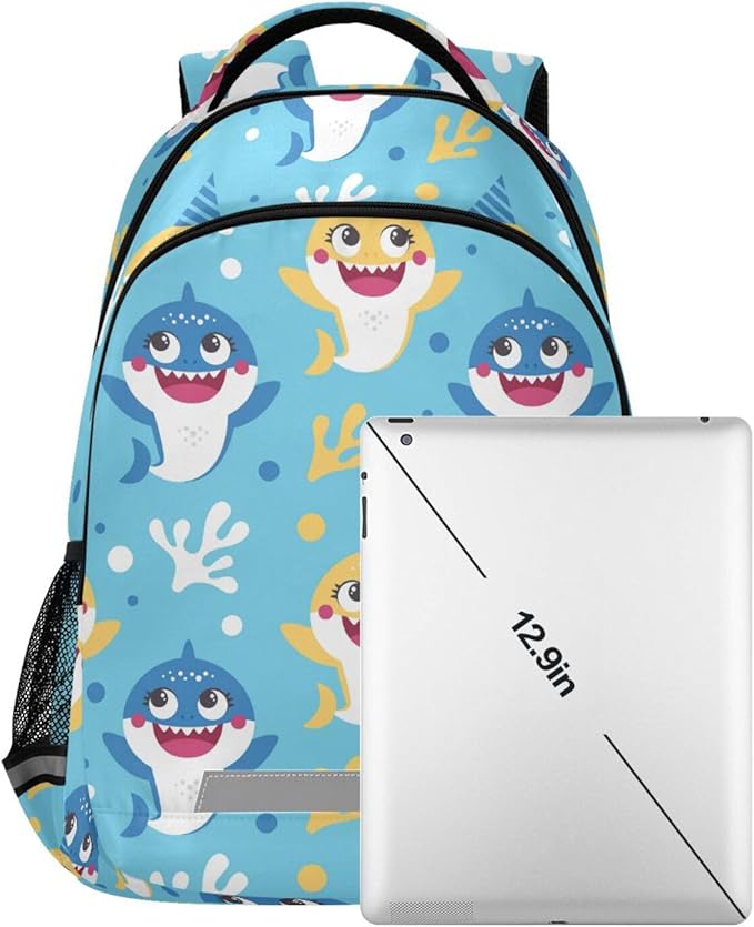 Cute Shark Backpack for Boys Girls Elementary School Bag Kids Bookbag Travel Rucksack