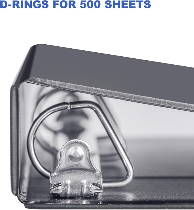 3 Ring Binder 2 Inch, ViVin Sturdy 2"-Slant D Ring Binder with 2 Interior Pockets, Clear View Cover, PVC-Free, Fits 500 Sheets of US Letter Size Paper (6 Pack, Black)