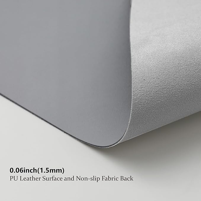 HOMIEAZICOZI Leather Desk Mat - Non-Slip PU Pad for Office and Home Organization Accessories Ideal Large Mouse Mats on Top of Desks (Dark Gray,31.5''x 15.7'') (DPD-DGr-M)