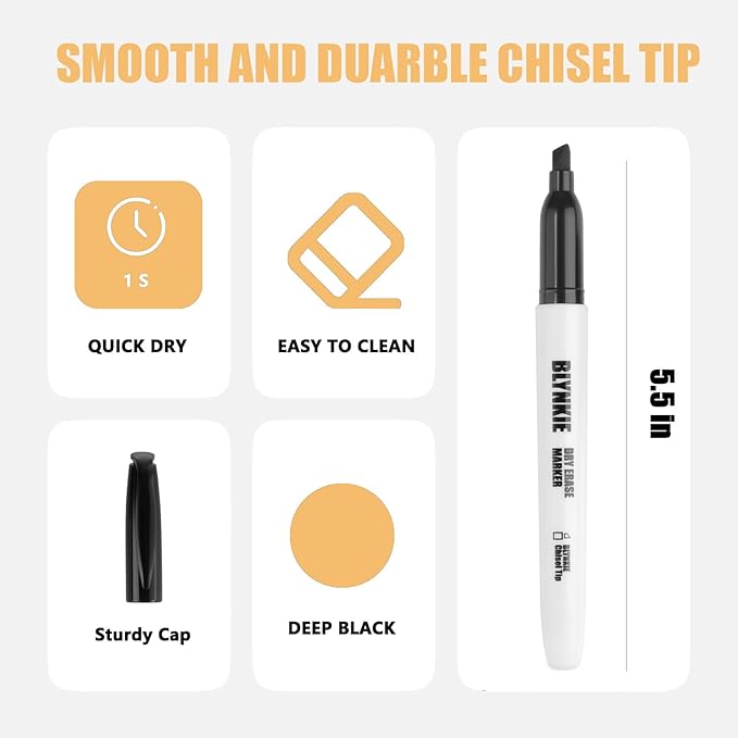 Dry Erase Markers Bulk Pack of 102 Chisel Tip Black Whiteboard Markers, Low Odor Suitable for School Office and Home