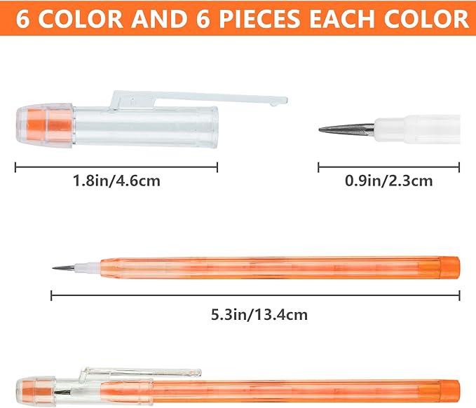 Kolewo4ever 36pcs HB Translucent Pencil Multipoint Pencil Multicolor Non Sharpening Stackable Pencils Pop Up Plastic Pencil with Eraser Top for Kids, Students, Teachers, Office Staff