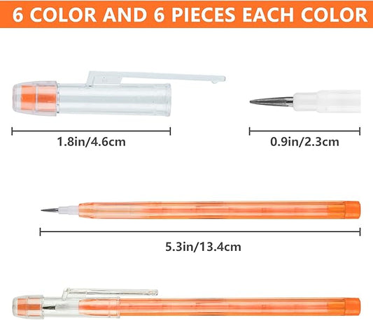 Kolewo4ever 36pcs HB Translucent Pencil Multipoint Pencil Multicolor Non Sharpening Stackable Pencils Pop Up Plastic Pencil with Eraser Top for Kids, Students, Teachers, Office Staff