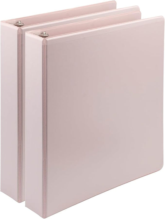 Samsill Plant-Based 1.5 Inch Durable D-Ring, Made in USA, View Binder, Eco-Friendly, USDA Certified Biobased, 2 Pack, Rose