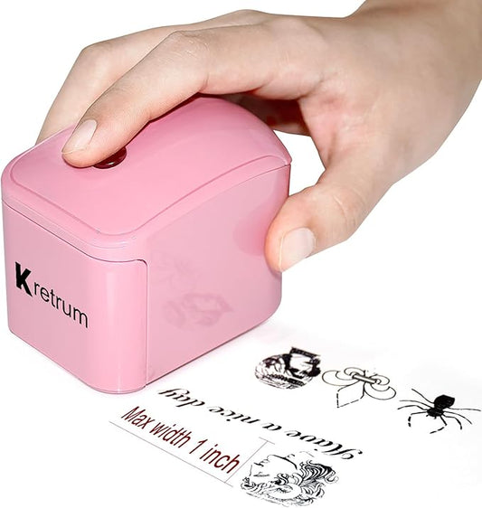 Mini Portable Handheld Temporary Tattoo Printer for iOS & Android APP Label Qrcode Barcode Printer (Pink)