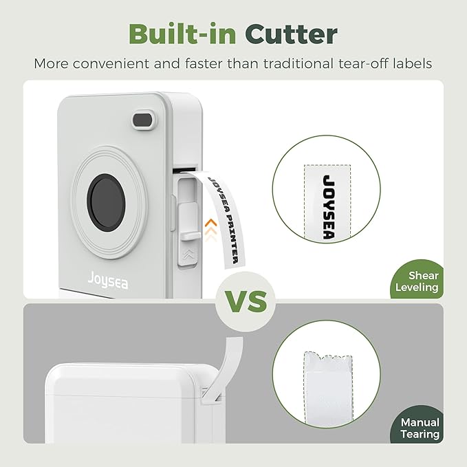 Joysea Portable Label Maker Machine with Tape, Bluetooth Thermal Sticker Maker for Home Kitchen & Office, Gray