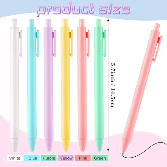 Yexiya 150 Pcs Retractable Gel Ink Pens Bulk Cute Pastel Gel Ink 0.5mm Fine Point Macaron Style Writing Cute Black Pens for Smooth Writing Journaling Taking Notes School Office Home