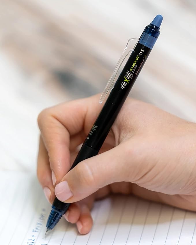PILOT FriXion Synergy Clicker Erasable Gel Ink Pens, Extra Fine Point, Navy Ink, 8-pack (17852)