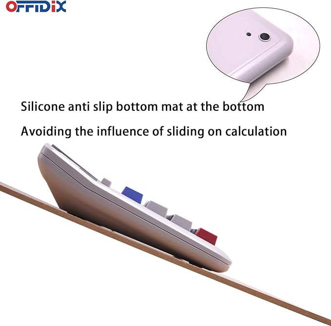 OFFIDIX Office Computer Key Electronic Calculator, Financial Calculators for Bank Stuff and Accouter, Financial Accounting Style 12-Digit Display with Battery and Solar Desktop Calculator