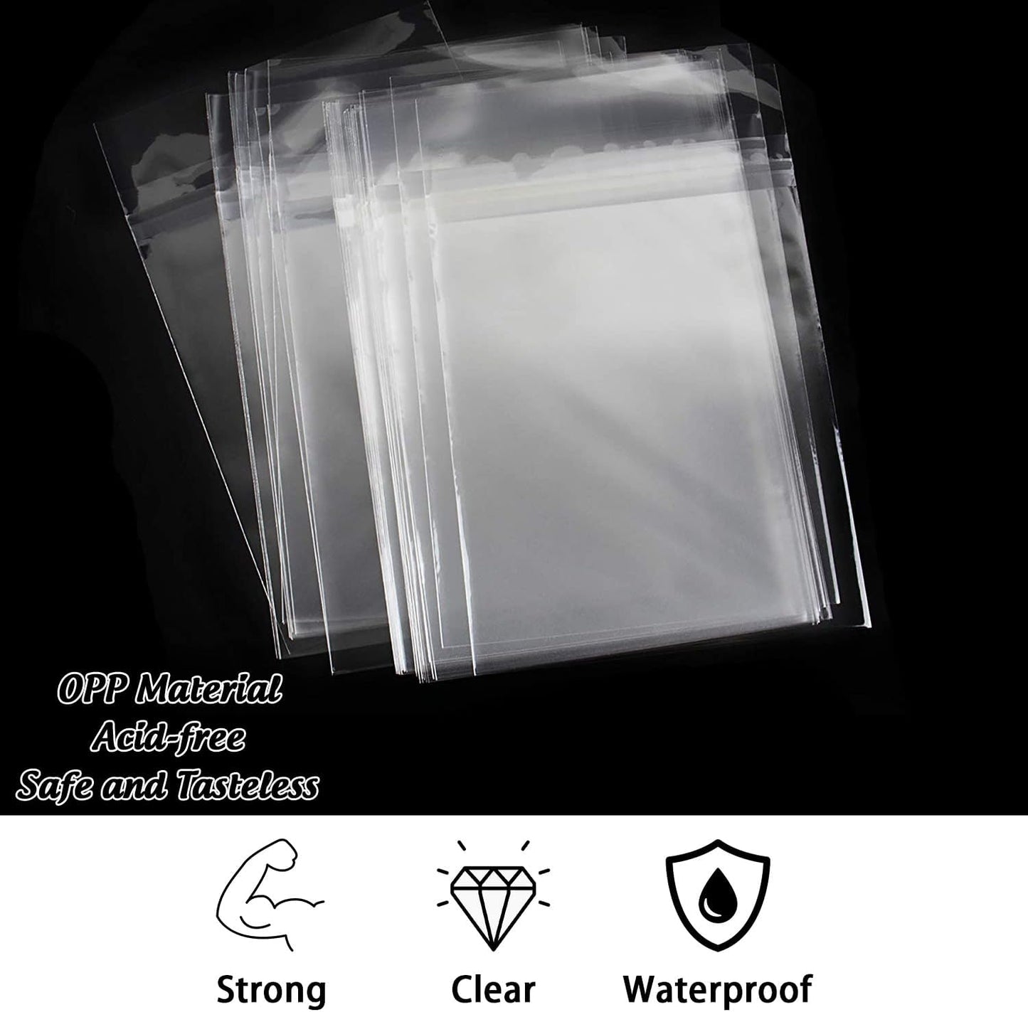 AUEAR, 4"x6" (100 Pack) Clear Plastic Sleeves - Acid Free 1.6Mil Crystal Resealable Bags -Fit for 4X6 Prints, Photos, A1 Cards, Envelopes