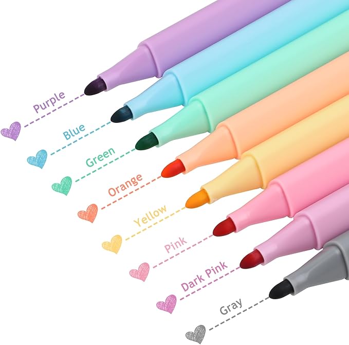 Ddaowanx Dry Erase Markers,Aesthetic Erasable Whiteboard Marker,Assorted Colors,Gifts for Teen Girls School Supplies(8)