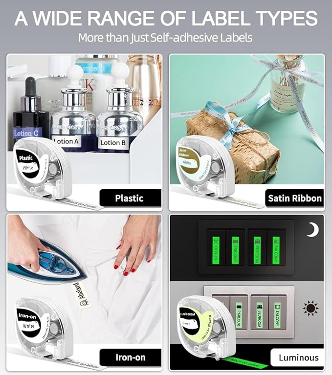 Phomemo P12 Label Maker Machine with Tape, Bluetooth Small Thermal Label Printer with Multiple Templates Mini Label Maker for Home, Kitchen, Organization, Office, Black