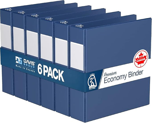 Premium Economy 6-Pack 3-Ring Binders for School or Office, D-Ring Binders, 2 Inch, Royal Blue