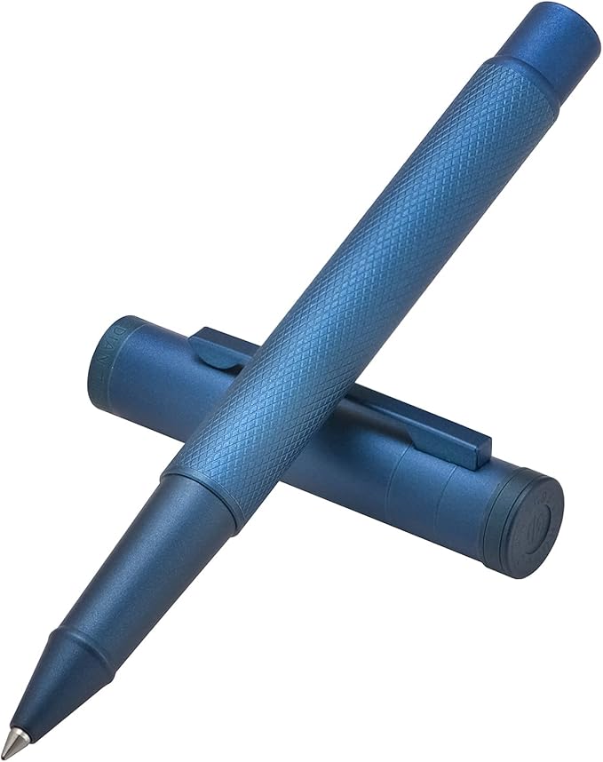 Hongdian Dark Blue Forest Rollerball Pen with Schmidt Black Ink Refill, Classic Design with Metal Case for Business Signature