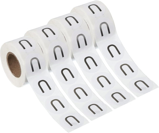 PATIKIL 1" Letter U Stickers, 4 Rolls Self-Adhesive Alphabet Round Circle Dots Labels for Organization Storage Inventory Boxes Scrapbook Craft 2000 Pcs Total