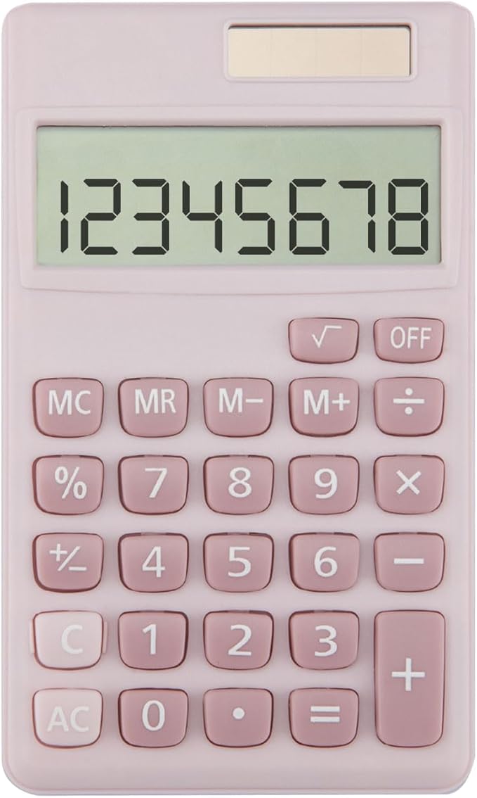 Pink Calculator,Calculator Small,Back to School Gifts for Students,School Supplies Essentials Mini Calculators Cute Solar 4 Function Calculators Basic Calculato for Home Office Supplies