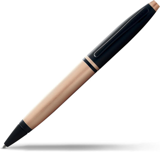 Cross Calais Refillable Ballpoint Pen Presented in a Luxury Gift Box - Medium Point, Black Ink, Brushed Rose Gold & Black