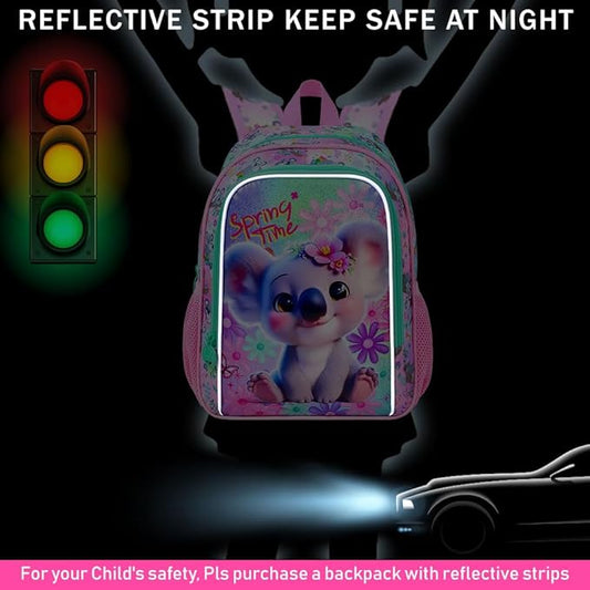 Girls Toddler Koala Backpack, Water Resistant Kindergarten Bookbag, 13" Preschool Backpacks for Toddler - Koala Pink