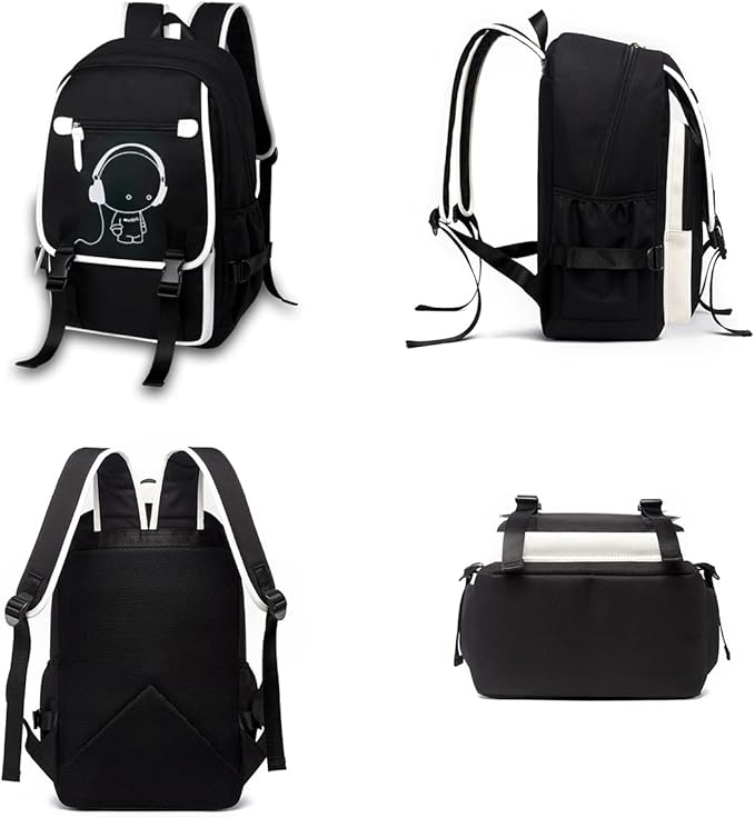 Asge Large 3 Piece Backpack Set - Boys & Girls Teenage Reflective Waterproof School Satchel for Travel & Outdoor