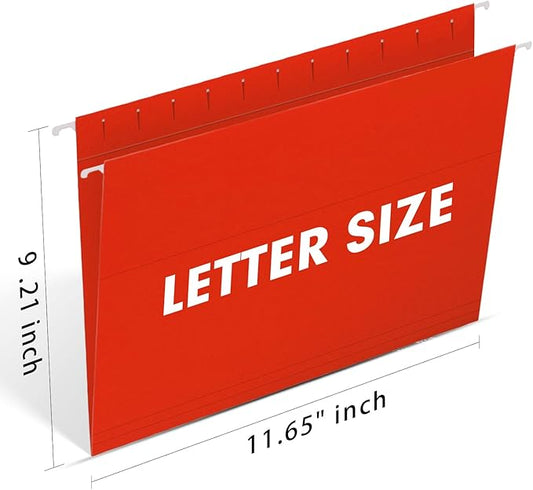 Hanging File Folders, RAZCC 60 Pack Reinforced Hanging Folders Letter Size, Designed for Bulky Files, Filing Cabinet, Adjustable Tabs, Assorted Colors
