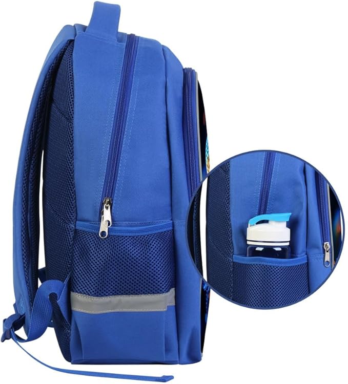 Kids Backpack, 3D Reflective Cartoon, 600D Polyester & Dual Zippers, 17" Bookbag with Ergonomic Design for boys & girls age 6-18, Octopus Space Style for school Children Kids