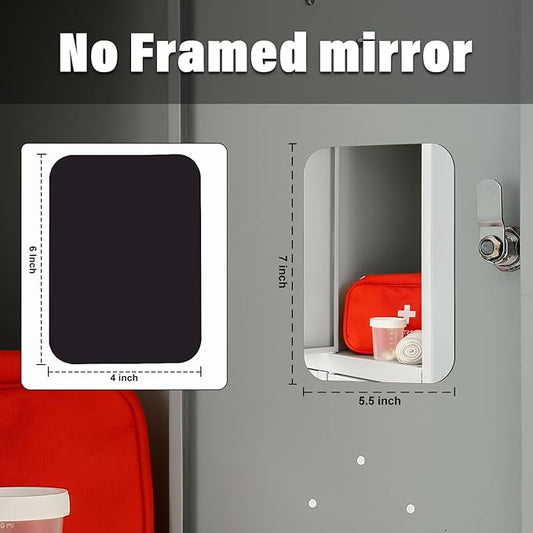 Magnetic Locker Mirror 5.5''x7'' Small Real Glass Makeup Mirror with Magnetic Backing Cute Locker Decorations for Office Cabinet Lockers Accessories