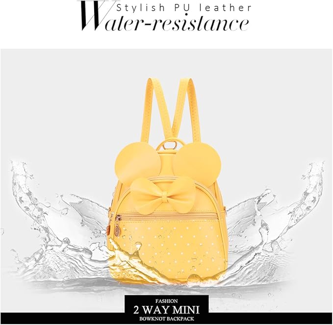 KL928 Girls Bowknot Polka Dot Cute Mini Backpack Small Daypacks Convertible Shoulder Bag Purse for Women