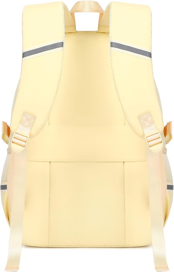 abshoo Big Student Laptop Backpack For College Women Middle High School Teen Girls Bookbag Travel Daypack (Cream)