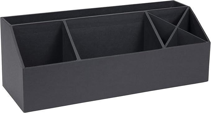 Bigso Elisa Desktop Organizer - Durable Office Desk Organizer with 7 Compartments for Office Supplies and Accessories - 13.1 in x 4.9 in x 4.9 in - White