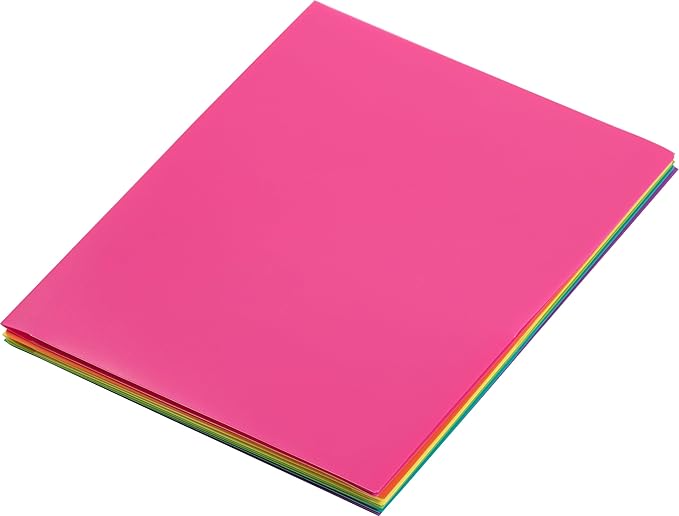 JAM PAPER Heavy Duty Plastic 2 Pocket Extra Tough School Folders - Assorted Fashion Colors - Bulk 144 Folders/Box (24 Assorted Packs of 6)