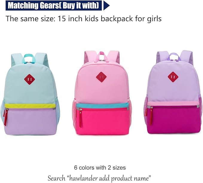 HawLander Little Kids Backpack for Boys Toddler School Bag Fits 3 to 6 years old, 15 inch, Black Grey