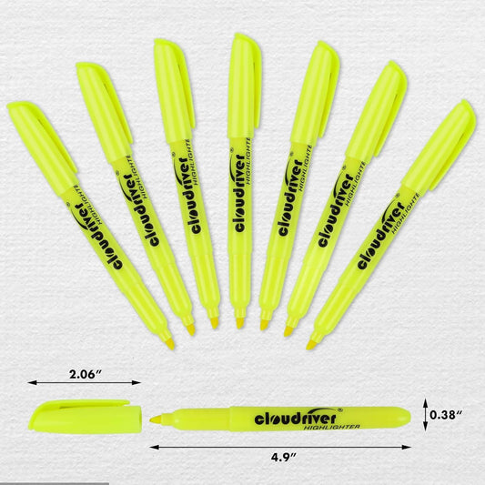cloudriver Yellow Highlighters, Bulk Pack Of 120, Bright Color Highlighter, Chisel Tip, Quick Drying Ink, Highlighters Suitable For Home, School, Office And Shop
