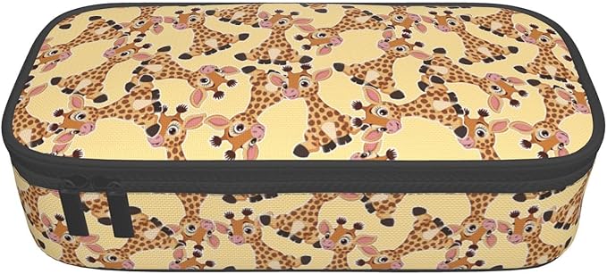 Cute Baby Giraffe Large Pencil Case With Zipper Compartments Stationery Pencil Bag For Kids Teens Students School Supplies