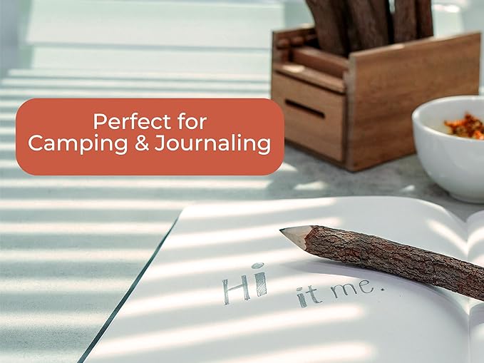 BSIRI Black Pencils Wood Pack of 12 in 7 Inch Tree Bark Wooden Favors in Rustic Twig Pencils Unique Gifts Camping Lumberjack Decorations Party Supplies Novelty Gifts as Natural Pencil