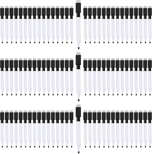 IHPUKIDI Magnetic Dry Erase Markers Fine Point Tip, 96-Pack Whiteboard Markers Dry Erase Marker with Eraser Cap, Low Odor Whiteboard Markers, Thin Dry Erase Markers for Kids Teachers