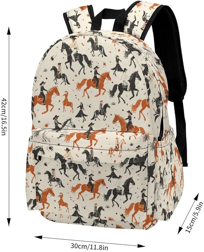 17 Inch Laptop Backpack Vintage Western Cowboy Teen Girls Boys School Backpack Bags Travel Bookbag Back Pack Outdoor Daypack for Women Men