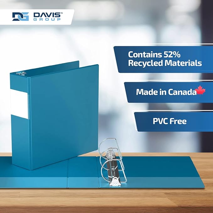 Premium Economy 6-Pack 3-Ring Binders for School or Office, D-Ring Binders, 3 Inch,Turquoise