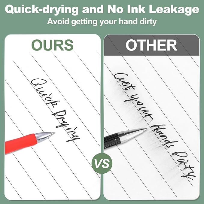 M&G Gel Pen Medium Point 0.5mm, 12 Pack Quick Dry Smooth Retractable Red Gel Ink Rollerball Pen for Home Office Writing Note Taking Journaling Business, Style 1