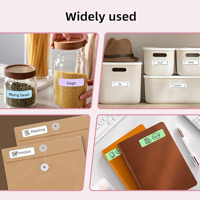 ORGSTA S001 Label Maker Machine with Tape, Portable Bluetooth Label Maker for Home and Office Organization, Thermal Label Printer Mini Sticker Maker with Multiple Templates, Pink