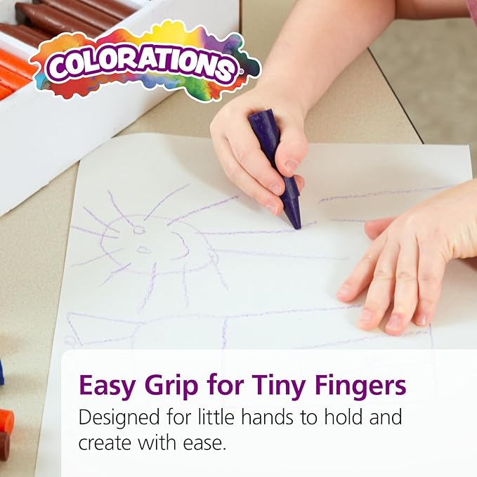 Colorations Chubby Crayons for Kids Set of 200 Rainbow Crayons Classroom Supplies (2-11/16"L x 9/16"Dia), Yellow